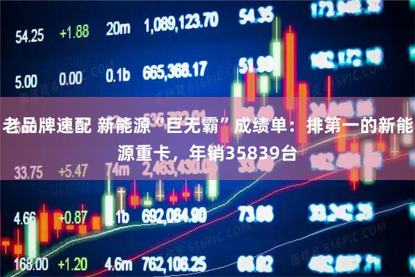 老品牌速配 新能源“巨无霸”成绩单：排第一的新能源重卡，年销35839台